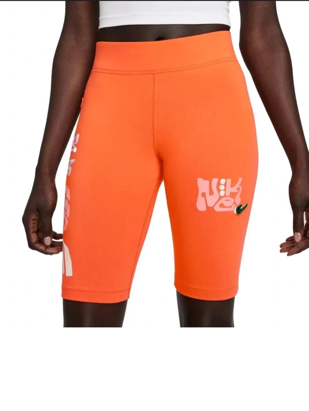 NIKE Gel Sportswear Essential Spring Break Orange Bike Shorts Size Small